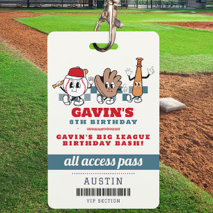 Vintage Retro Baseball Sport Birthday Party Favor Badge