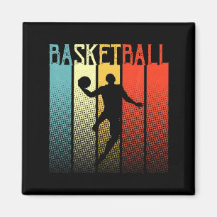 Vintage retro basketball player for mens boys kids magnet