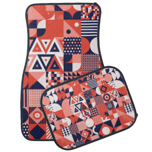 Vintage retro bauhaus design vintage seamless patt car floor mat