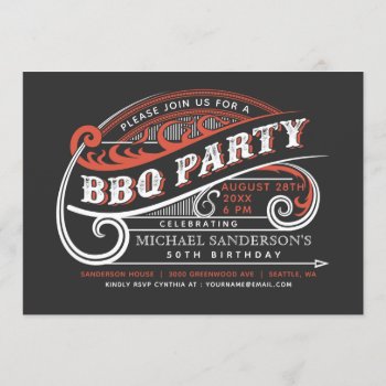 Vintage Retro Bbq Party Invitations by Anything_Goes at Zazzle
