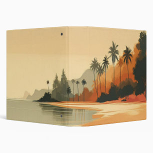 Vintage/retro beach/tropical  3 ring binder