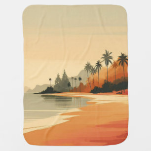 Vintage/retro beach/tropical baby blanket