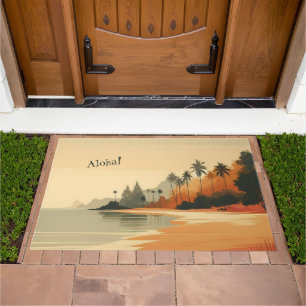 Vintage/retro beach/tropical doormat