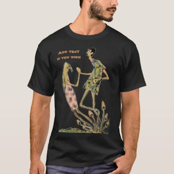 Vintage Retro Beatnik Hippie Mushroom Couple T-shirt by LiteraryLasts at Zazzle