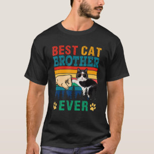 Vintage Retro Best Cat Brother Ever Funny Cat Sung T-Shirt