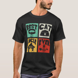 Vintage Retro Best Cat Uncle Ever Matching Owner F T-Shirt