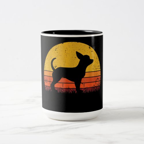 Vintage Retro Best Chihuahua For Dog Lover Two_Tone Coffee Mug