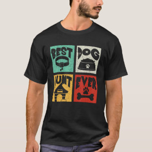 Vintage Retro Best Dog Aunt Ever Matching Owner Fa T-Shirt