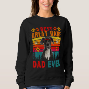 Vintage Retro Best Great Dane Dad Ever Cute Dog Su Sweatshirt