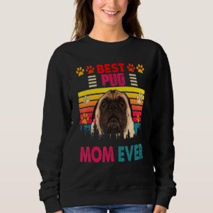 Vintage Retro Best Pug Mom Ever Cute Dog Headband Sweatshirt