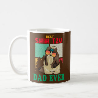Vintage Retro Best Shih Tzu Dad Ever Dog Coffee Mug