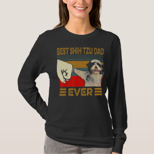 Vintage Retro Best Shih Tzu Dad Ever Father's Day T-Shirt