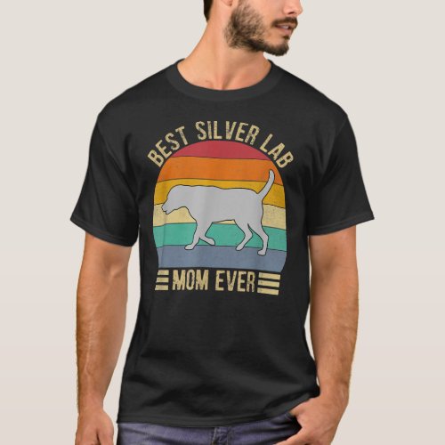 Vintage Retro Best Silver Lab Mom Ever Labrador T_Shirt