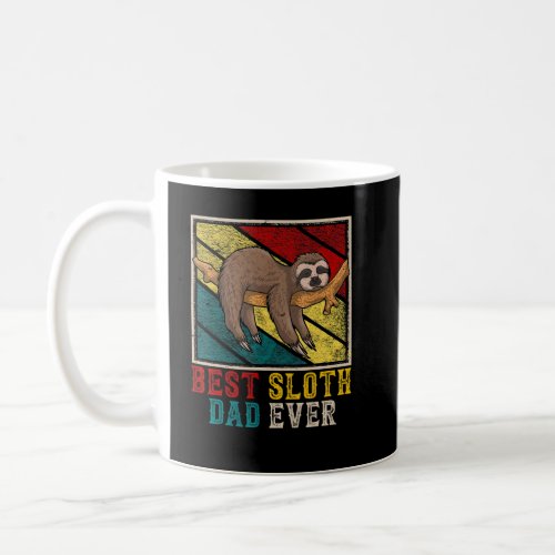Vintage Retro Best Sloth Dad Ever  Dad Sloth  Coffee Mug