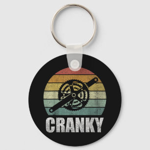 Vintage Retro Bicycle Cranky Gifts For Cycling Keychain