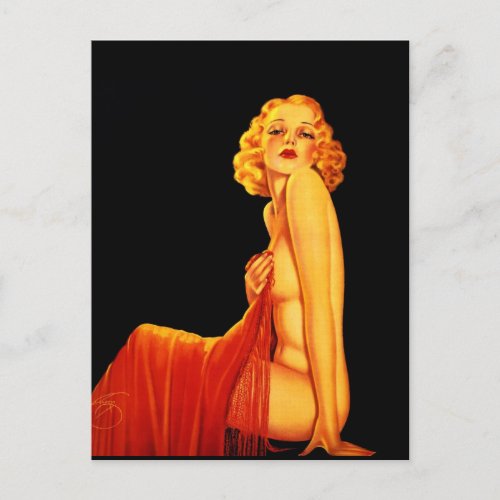 Vintage Retro Billy DeVorss Glamor Pinup girl Postcard