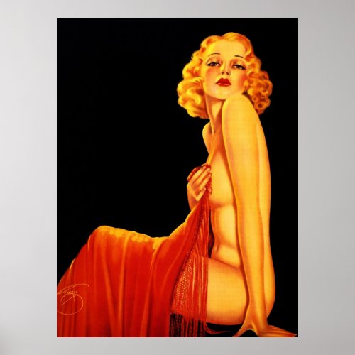 Vintage Retro Billy DeVorss Glamor Pinup girl Poster