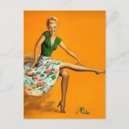 Vintage Retro Billy DeVorss Pinup Girl Postcard