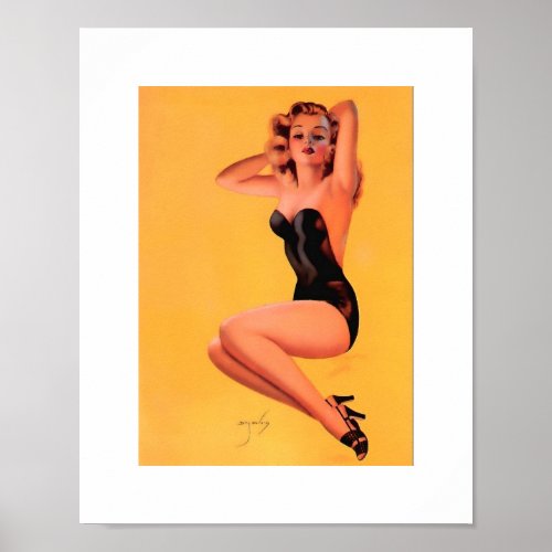 Vintage Retro Billy DeVorss Pinup Girl Poster