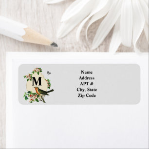 Vintage Retro Bird Return Address Label