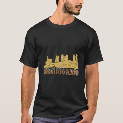 Vintage Retro Birmingham Alabama Skyline T_Shirt