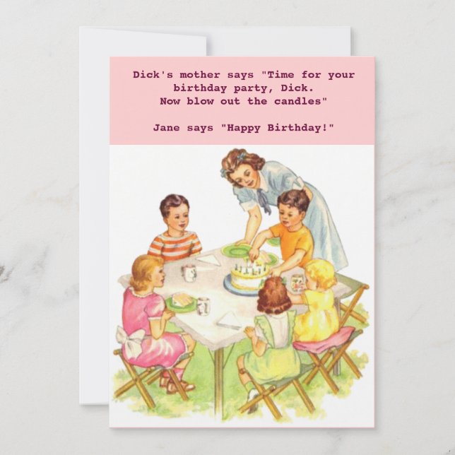 Vintage Retro Birthday Party Invitation (Front)