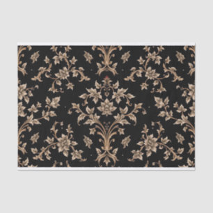 Vintage Retro Black and Gold toile de jouy Tissue Paper