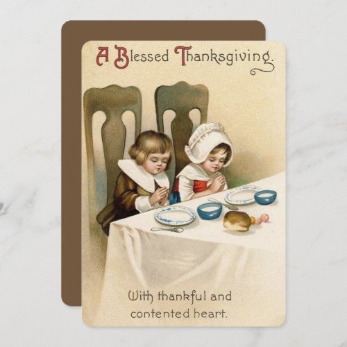 Vintage Retro Blessed Thanksgiving  Holiday Card