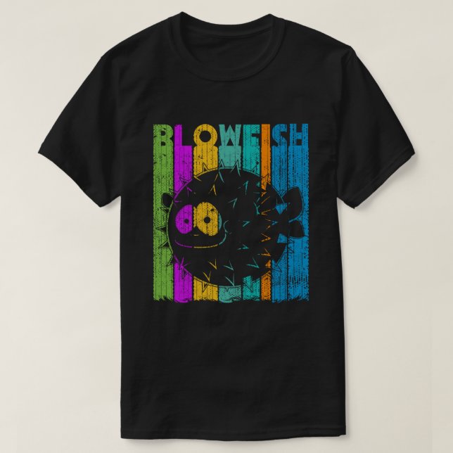 Vintage Retro Blowfish  T-Shirt (Design Front)