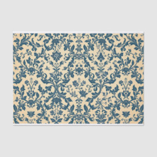 Vintage Retro Blue toile de jouy Tissue Paper