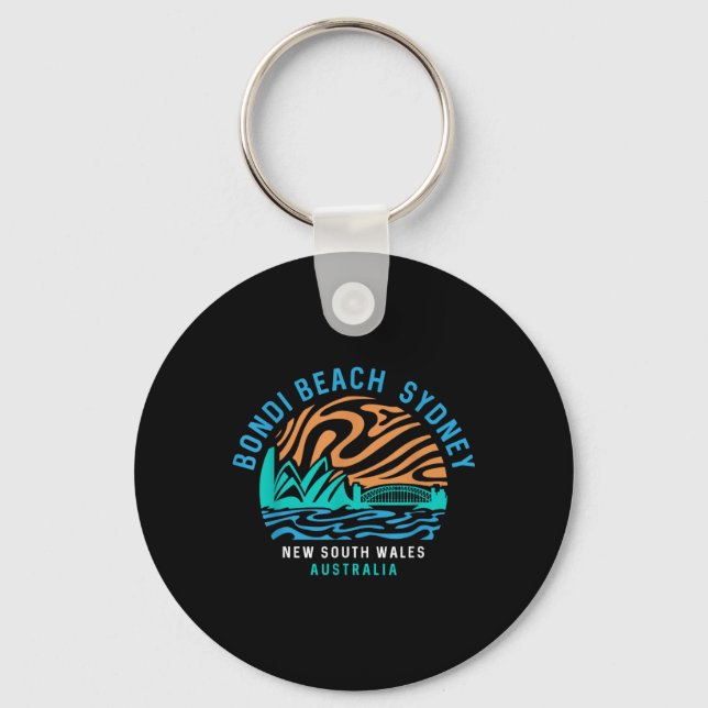 Vintage Retro Bondi Beach Sydney Australia Surfer  Keychain (Front)