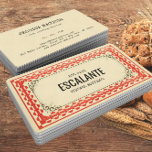 Vintage Retro Border Beige Brown Red Textured Business Card<br><div class="desc">Let your cards reflect your character and your company by choosing our rustic retro style business card. Whether you own a vintage clothing business, crafts store, wine brewer or simply like the antique-chic ephemeral look of this design, you’ll definitely make an impression with the textured background, retro border and classic...</div>