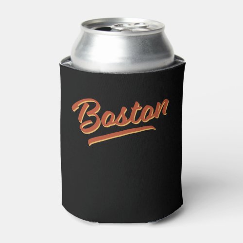 Vintage Retro Boston City Script Font 70s Vibe Can Cooler