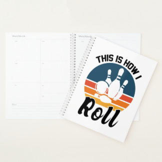 Vintage Retro Bowling Sports Team Quote Planner