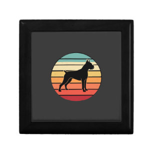 Vintage Retro Boxer Dog Sunset Silhouette Gift Box