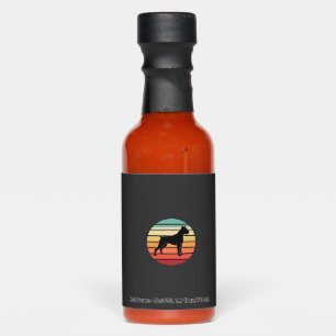 Vintage Retro Boxer Dog Sunset Silhouette Hot Sauces
