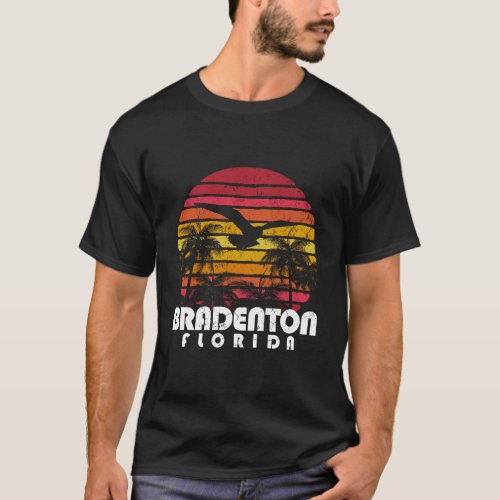 Vintage Retro Bradenton Fl Florida Beach Distresse T_Shirt