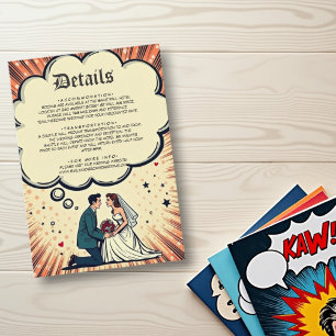 Vintage Retro Bride & Groom Pop Art Comic Wedding Enclosure Card