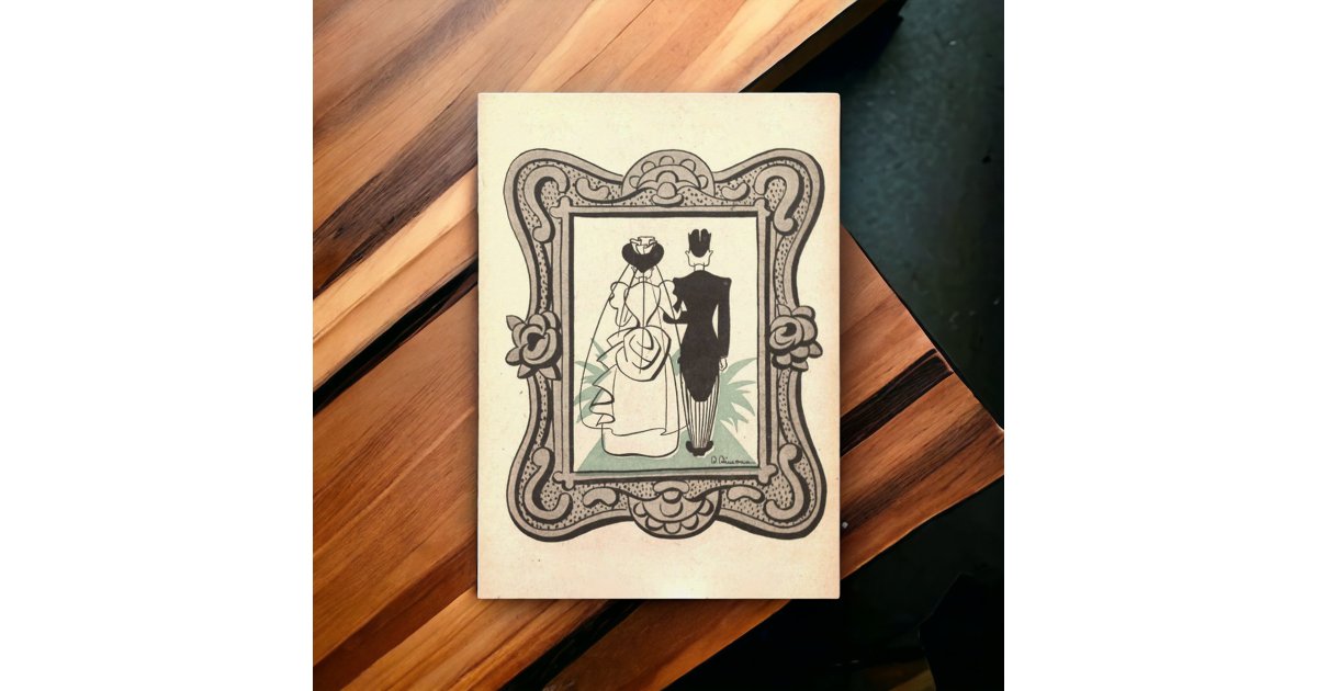 Vintage Retro Bride Groom Wedding Save the Date Invitation | Zazzle