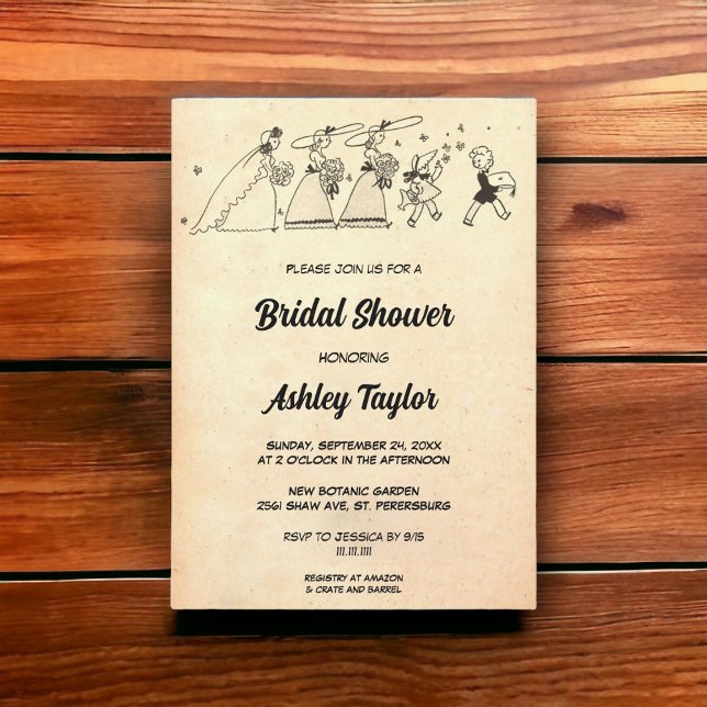 Vintage Retro Bridesmaids Comic Book Bridal Shower Invitation (Creator Uploaded)