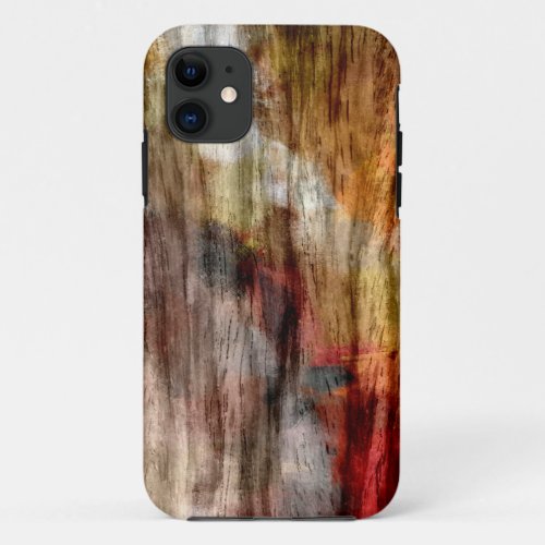 Vintage Retro Brown Wood Abstract Art iPhone 11 Case