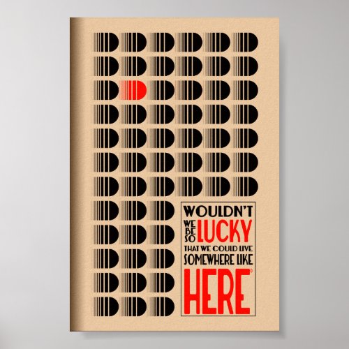 Vintage Retro Brutalist Parody Deco  Poster