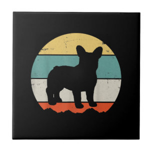 Vintage Retro Bulldog Gift For Dog Dad Dog Mom Ceramic Tile