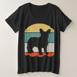 Vintage Retro Bulldog Gift For Dog Dad Dog Mom Plus Size T-Shirt