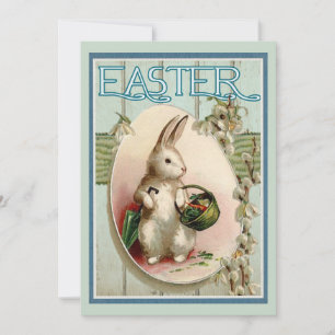 Vintage Retro Bunny Easter  Holiday Card