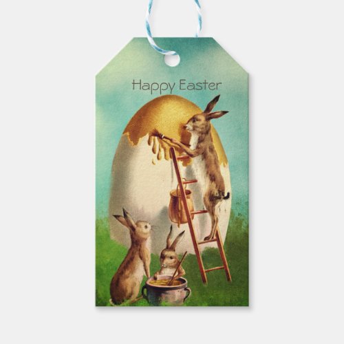 Vintage Retro Bunny Egg Easter    Gift Tags