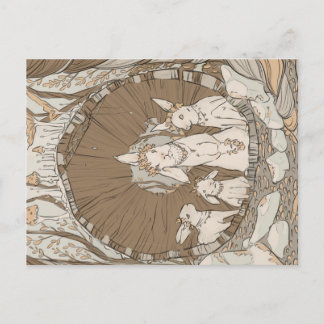 Vintage Retro Bunny Rabbits Postcard