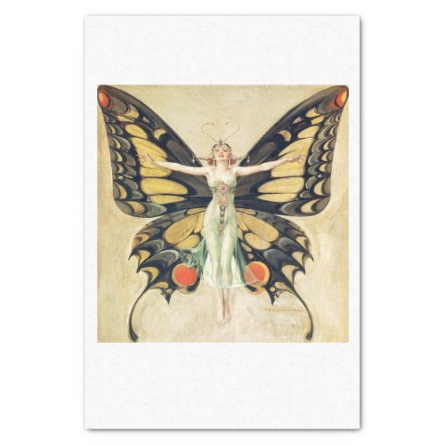 Vintage Retro Butterfly Pinup Girl Tissue Paper