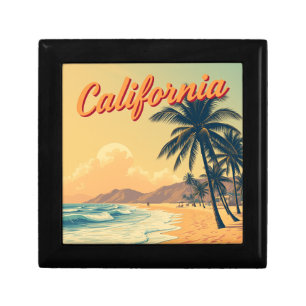 Vintage Retro California Beach Travel Card Gift Box