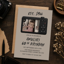 Vintage  Retro Camera 60th Birthday Photo